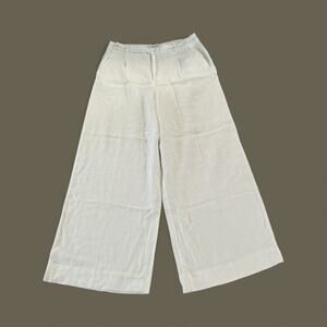 Madewell The Harlow Wide-Leg Pant in 100% Linen | White Size 14